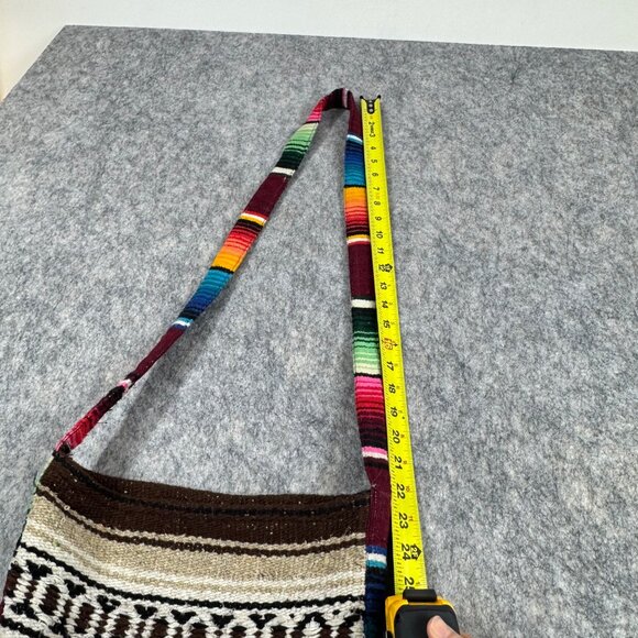 Serape Mexican Crossbody Blanket Bag Multicolor Messenger Hippie - Picture 8 of 9